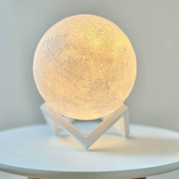 Lampka Luna White Geometric White - obrazek 2