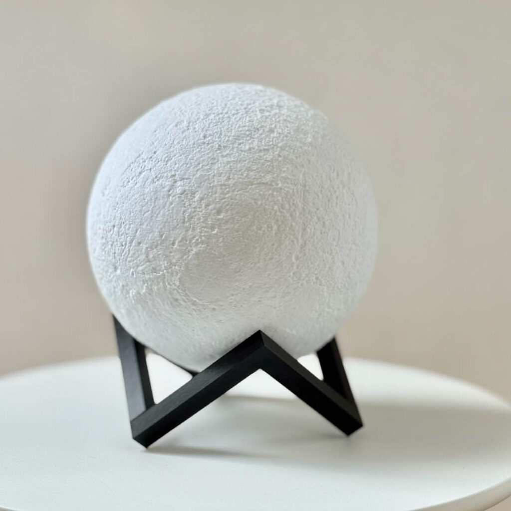 Lampka Luna White Geometric Coal