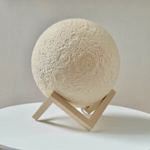 Lampka Luna Beige Geometric Wood