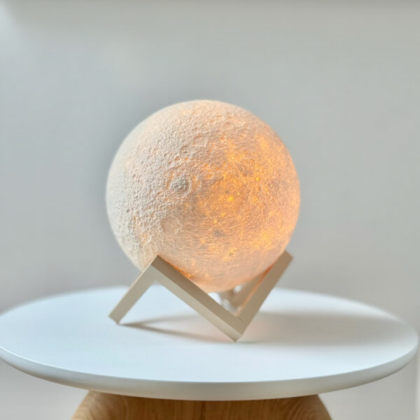 Lampka Luna Beige Geometric Wood - obrazek 2