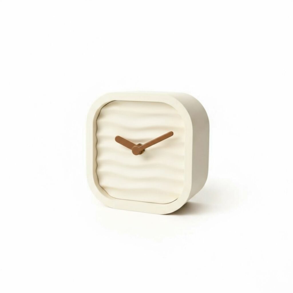 Kloczek - zegar stojący w fale, ivory/brown