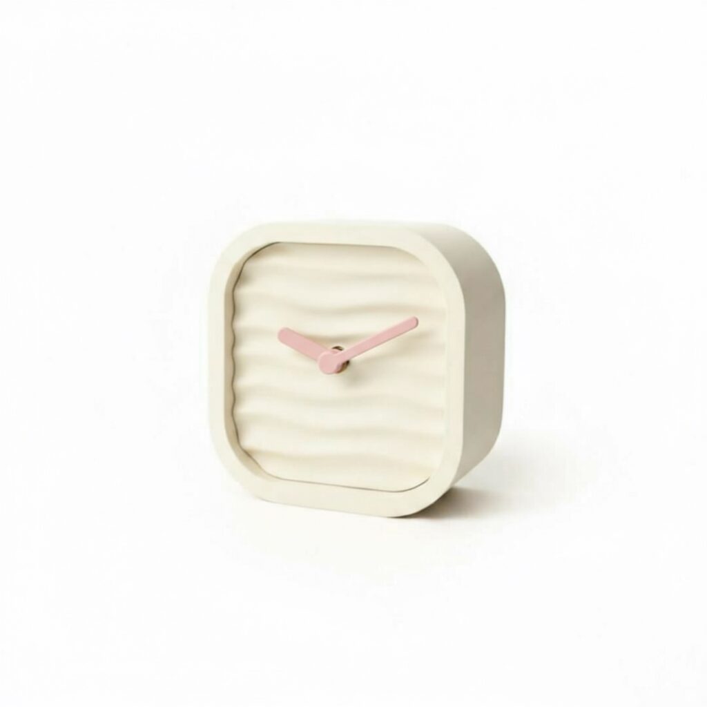 Kloczek - zegar stojący w fale, ivory/pink