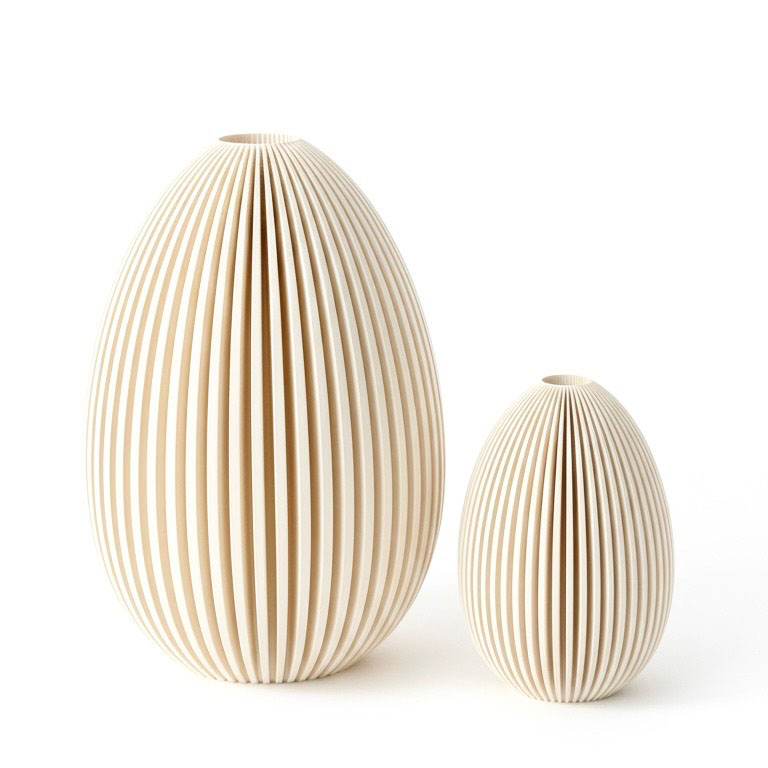 Strusie jaja (22 +13 cm) migoczące (LED), ivory