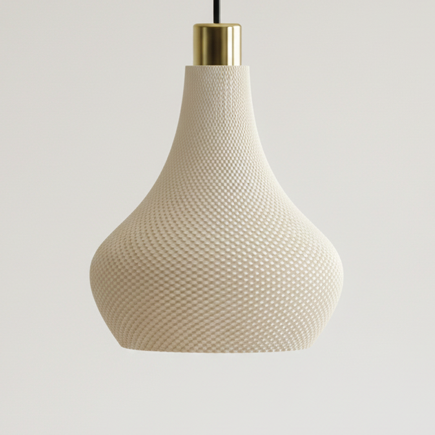 Lampa wisząca Organic ivory-złota