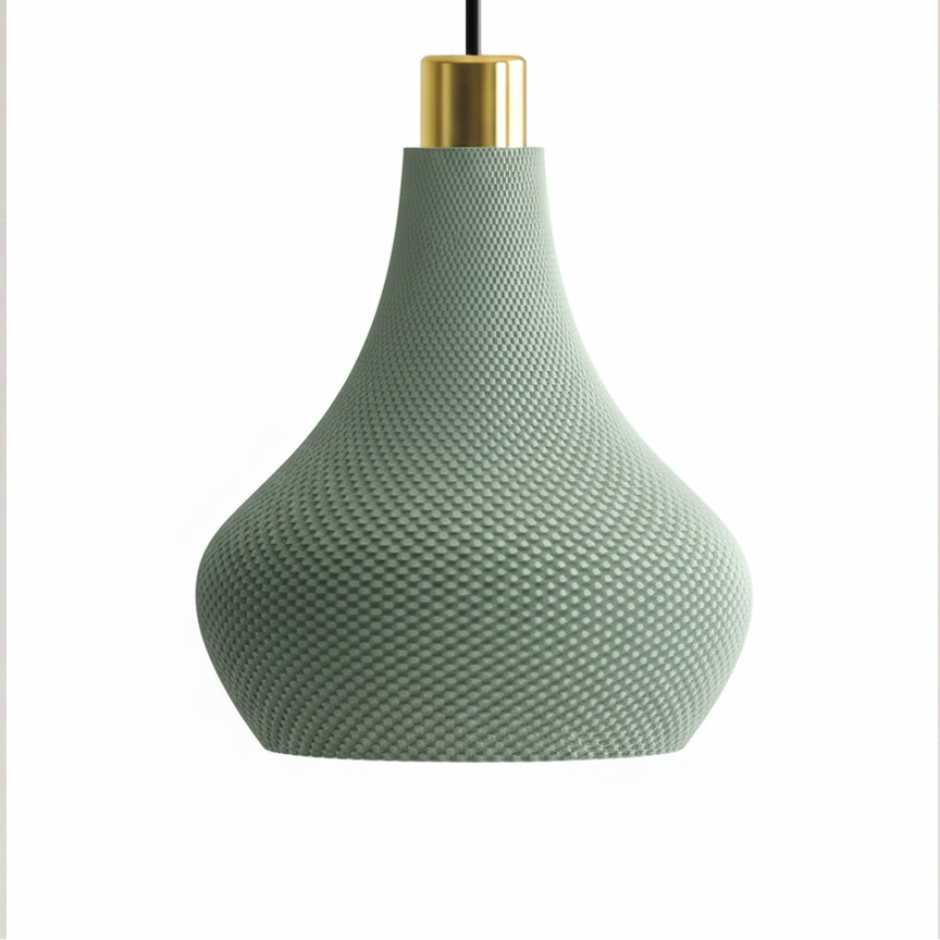 Lampa wisząca Organic szałwia-złoto