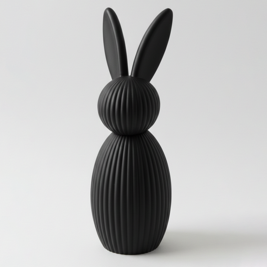 Zając minimalistyczny, 25cm, czarny