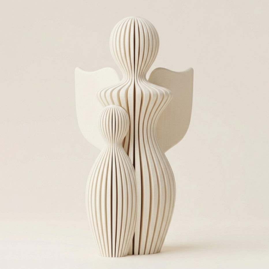 Anioł stróż z dzieckiem (ivory)