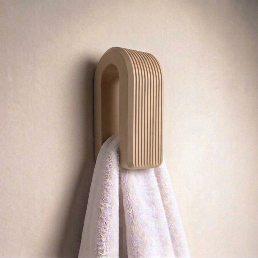 Wieszak grawitacyjny na ręcznik, karmel/latte