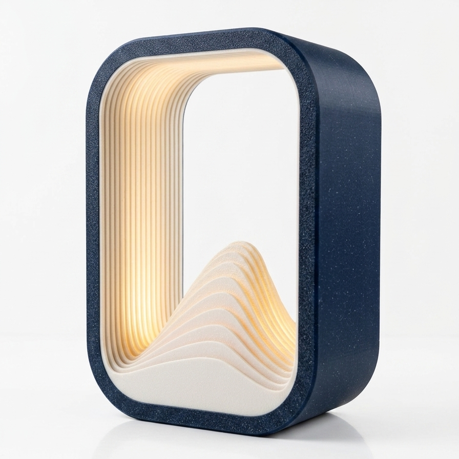 Rzeźba świetlna "fala", navy