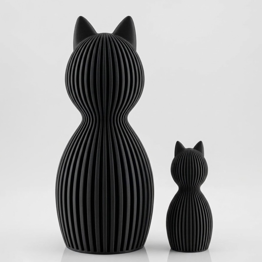 Statuy Kotowości, czarne, 25cm+13cm